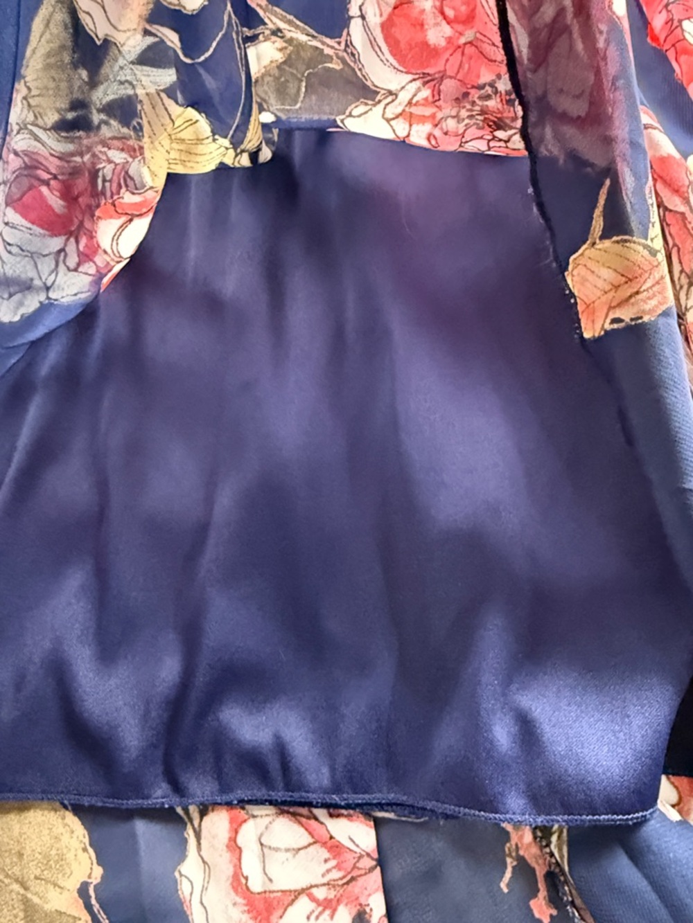 Bisou Bisou Navy Floral Maxi Dress Size 4 Lined Elegant - Picture 11 of 11